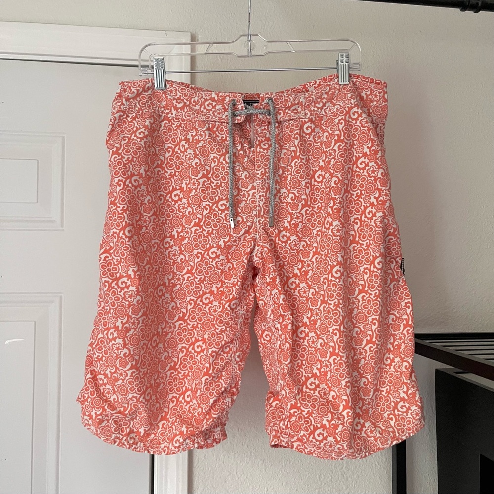 VILEBREQUIN orange‎ white floral print swim shorts